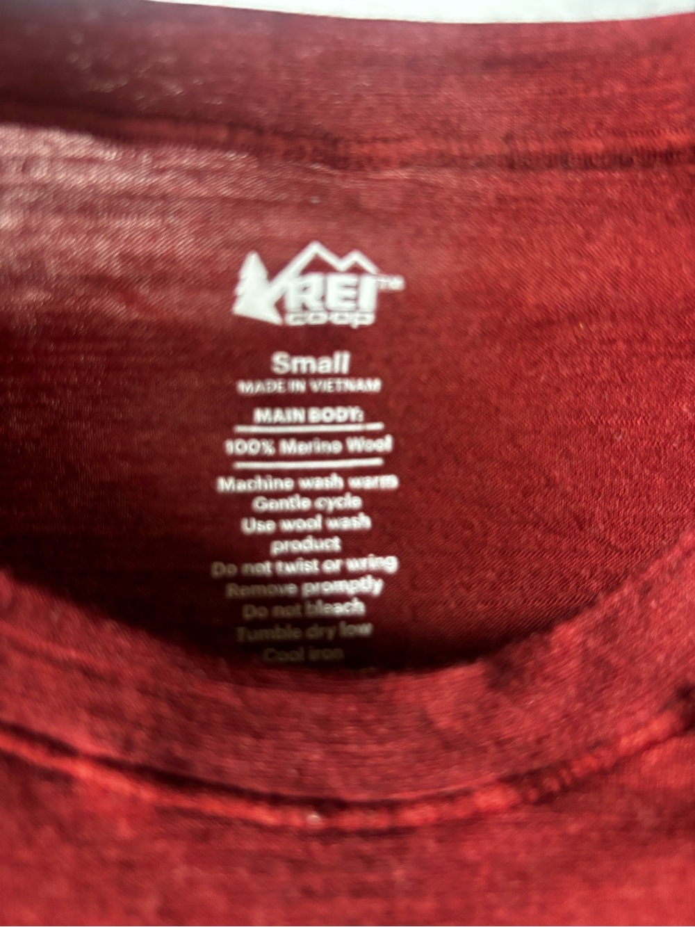 REI 100% Merino Wool 185 Long Sleeve Women's Base Layer Top Small Rust - Picture 4 of 4